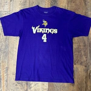 REEBOK Brett Favre Minnesota Vikings Tee Shirt, Men’s Size M, EUC